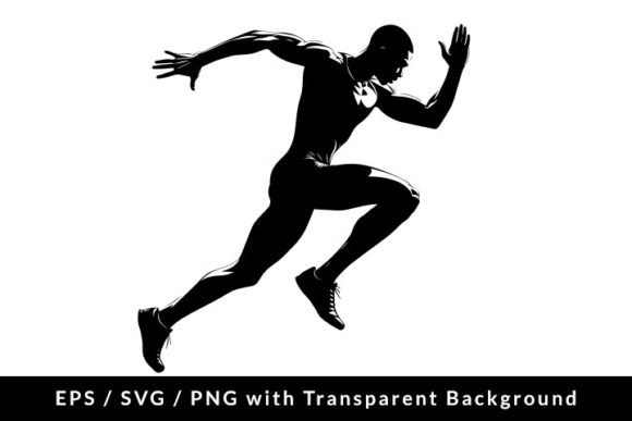 Download Afro Man Athlete Running Silhouette SVG - Running Collection