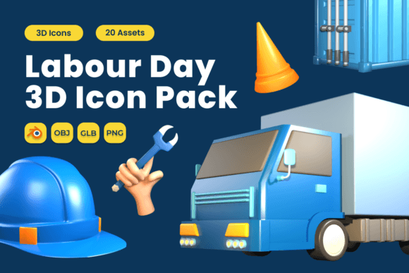 Download Labour Day 3D Icon Pack Vol 9 - Premium Resources